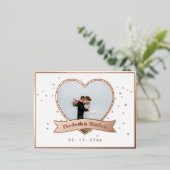 モダン ミニマリスト ウェディング ピクチャー セーブ ザ デート 箔招待状ポストカード (立ち正面)