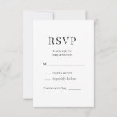 モダン ミニマリスト ウェディング RSVP (正面)
