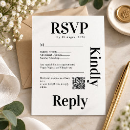 モダン ミニマリスト ウェディング RSVP QRコード