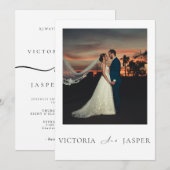 モダン ミニマリスト エレガント ラグジュアリー ウェディング 招待状 (正面/裏面)