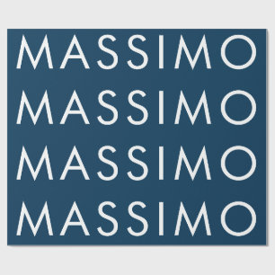 モダン ミニマリスト エレガント 無地 プロシアンブルー 名前 ラッピングペーパー