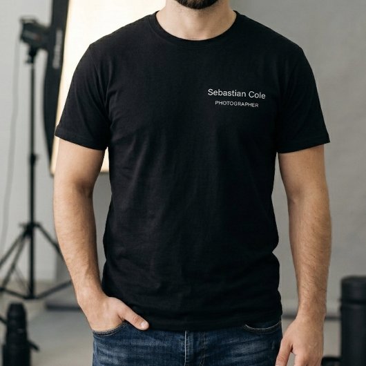 モダン ミニマリスト エレガント 白黒 写真家 Tシャツ