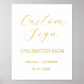 モダン ミニマリスト オーダーメイド ウェディング テーブル サイン (正面)