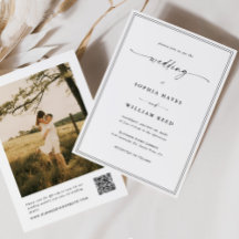 モダン ミニマリスト オールインワン QRコード フォト ウェディング