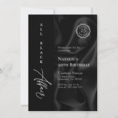 モダン ミニマリスト オール ブラック アタイア フォーマル アフェア 招待状 (正面)