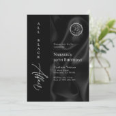 モダン ミニマリスト オール ブラック アタイア フォーマル アフェア 招待状 (スタンド正面)