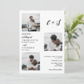 モダン ミニマリスト カジュアルイニシャル 4枚 フォトウェディング 招待状 (スタンド正面)