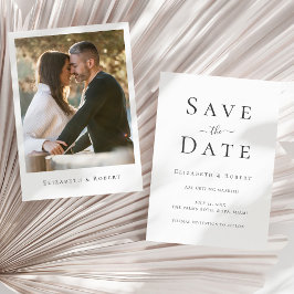 モダン ミニマリスト カップル フォト セーブ ザ デート 招待状