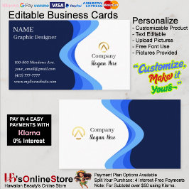 モダン ミニマリスト カンパニー ブルー ホワイト 名刺