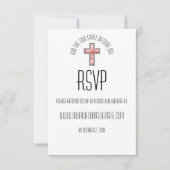 モダン ミニマリスト キリスト教 結婚式 RSVP カード (正面)