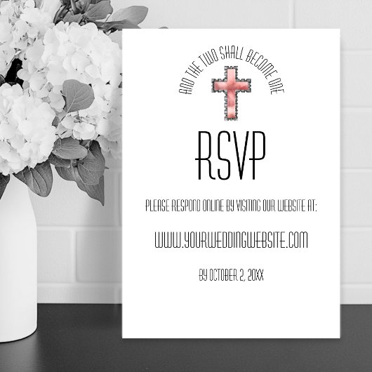 モダン ミニマリスト キリスト教 結婚式 RSVP カード