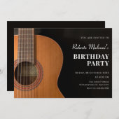 モダン ミニマリスト ギター 招待状 (正面/裏面)