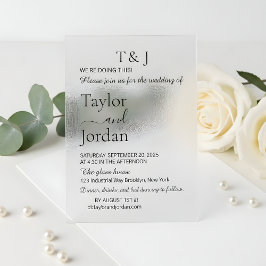 モダン ミニマリスト クリア アクリル ウェディング インビテーション アクリル招待状