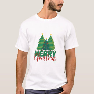 モダン ミニマリスト クリスマスツリー パターンTシャツ Tシャツ