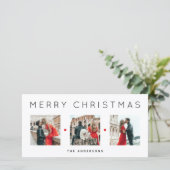 モダン ミニマリスト クリスマス家族の写真3枚 シーズンカード (スタンド正面)