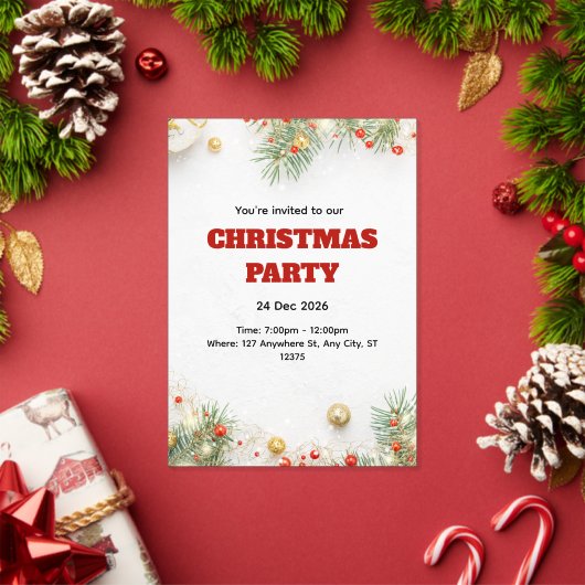 モダン ミニマリスト クリスマス インビテーション アクリル招待状 (インサイチュ (クリスマス))