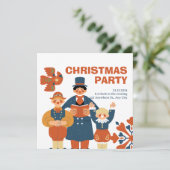 モダン ミニマリスト クリスマス パーティー 招待状 (スタンド正面)