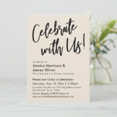 モダン ミニマリスト クリーム お祝いに参加しよう！ 招待状 (スタンド正面)