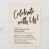 モダン ミニマリスト クリーム お祝いに参加しよう！ 招待状 (正面/裏面)