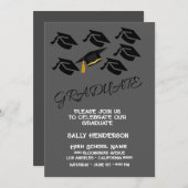 モダン ミニマリスト グラデュエーション パーティー 招待状 (正面/裏面)