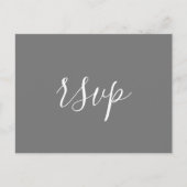 モダン ミニマリスト グレー ウェディング RSVP ポストカード (正面)
