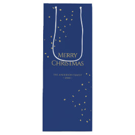 モダン ミニマリスト ゴールド コンフェッティ メリー クリスマス ワインギフトバッグ