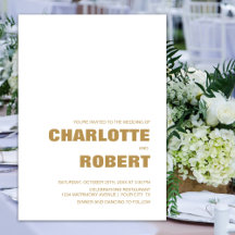 モダン ミニマリスト ゴールド テキスト ウェディング