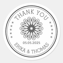 モダン ミニマリスト サンキュー メイソンジャー フラワー ラウンドシール