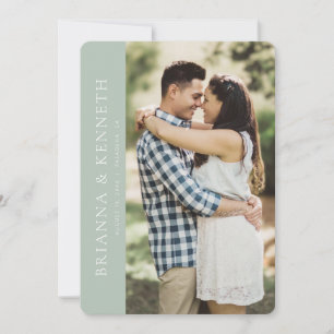 モダン ミニマリスト サージ フォト セーブ・ザ・デート 招待状