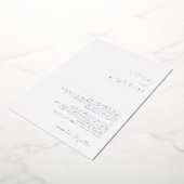 モダン ミニマリスト シルバー 伝統的な結婚式 本物 箔招待状 (回転した状態)