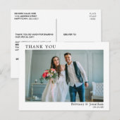 モダン ミニマリスト シンプル ウェディング フォト ポストカード (正面/裏面)