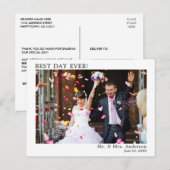 モダン ミニマリスト シンプル ウェディング ベスト デイ エバー ポストカード (正面/裏面)