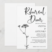 モダン ミニマリスト シンプル ウェディング リハーサル 招待状 (正面/裏面)