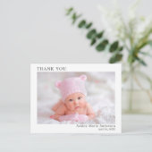 モダン ミニマリスト シンプル サンキュー ニューベイビー ポストカード (スタンド正面)