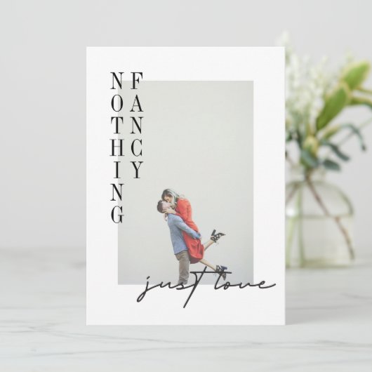 モダン ミニマリスト シンプル フォト エロープメント ウェディング 招待状 (スタンド正面)