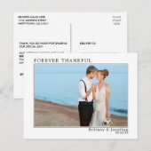 モダン ミニマリスト シンプル フォーエバー サンクフル フレーム ポストカード (正面/裏面)