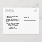 モダン ミニマリスト シンプル ラブ アンド サンクス ベイビー ポストカード (裏面)