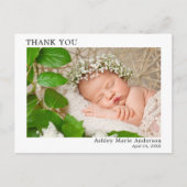 モダン ミニマリスト シンプル 新生児 お礼 ポストカード (正面)