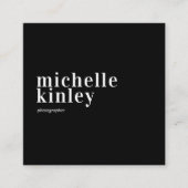 モダン ミニマリスト シンプル QR コード パーソナル ブラック スクエア名刺 (正面)