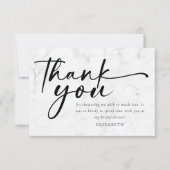 モダン ミニマリスト スクリプト ブライダル シャワー サンキューカード (正面)