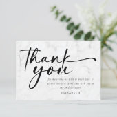 モダン ミニマリスト スクリプト ブライダル シャワー サンキューカード (スタンド正面)