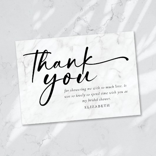 モダン ミニマリスト スクリプト ブライダル シャワー サンキューカード