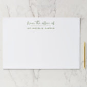 モダン ミニマリスト セイジ グリーンのオフィスから ペーパーパッド (インサイチュ)