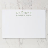 モダン ミニマリスト セイジ グリーンのオフィスから ペーパーパッド (正面)