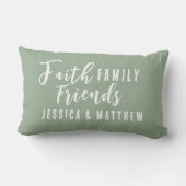 モダン ミニマリスト セージ カップル オーダーメイド ランバークッション (裏面)