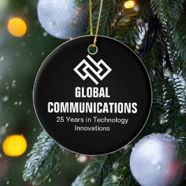 モダン・ミニマリスト・テクノロジー企業のブラッククリスマス セラミックオーナメント