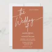 モダン ミニマリスト テラコッタ ウェディング 招待状 (正面)