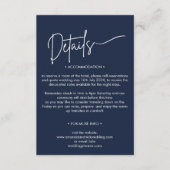 モダン ミニマリスト ネイビー ウェディングの詳細 エンクロージャーカード (正面)