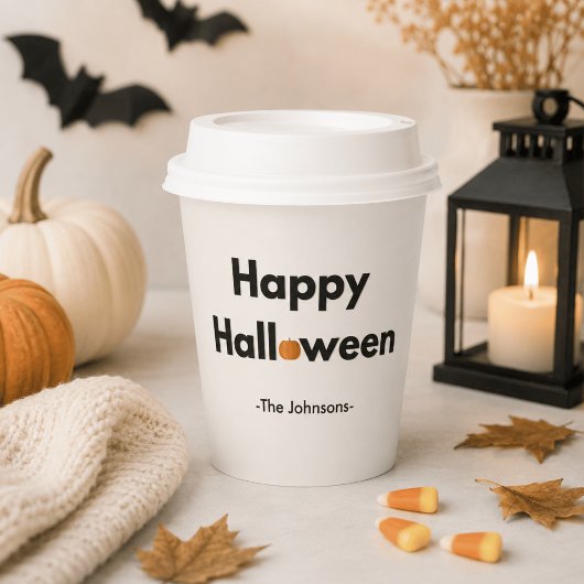 モダン・ミニマリスト・ハロウィン - オリジナルデザイン 紙コップ