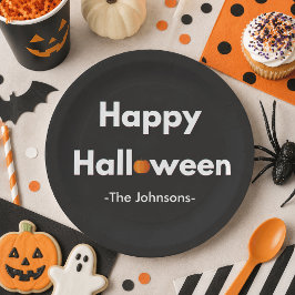 モダン・ミニマリスト・ハロウィン - パーソナライズド ペーパープレート